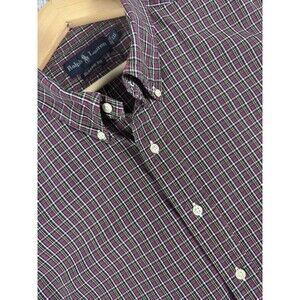 Ralph Lauren Button Up Shirt Adult‎ XXL Multicolored Plaid Long Sleeve Mens